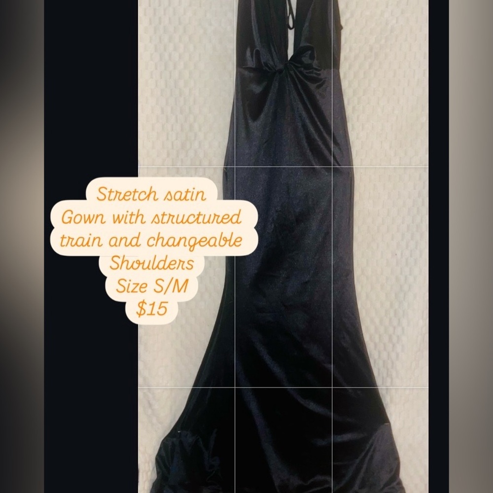 Elegant Black Satin Gown